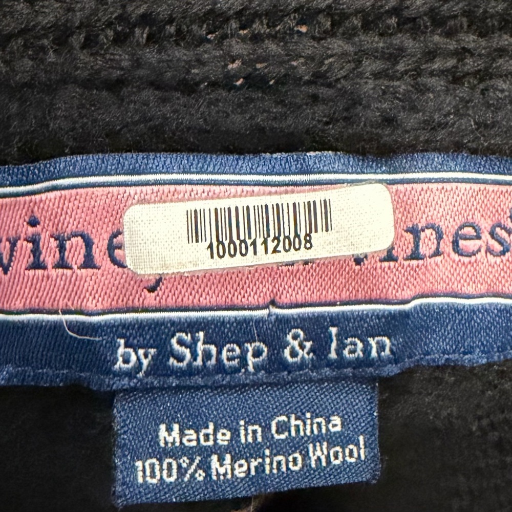 Vineyard Vines Cable Knit Hook Eye Black 100% Merino Wool Women’s Cardigan Sz Xl - Picture 4 of 5